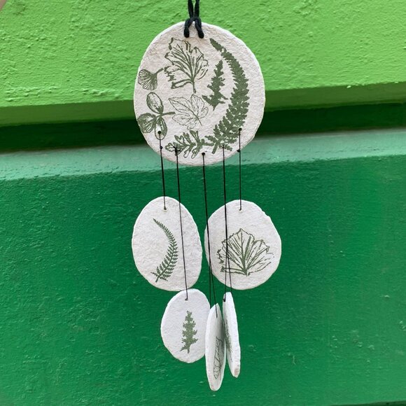 Leaf Study Hanging Decor | Paper-mache Nature-themed Wall Display | 3.75" x 15" - Picture 1 of 8